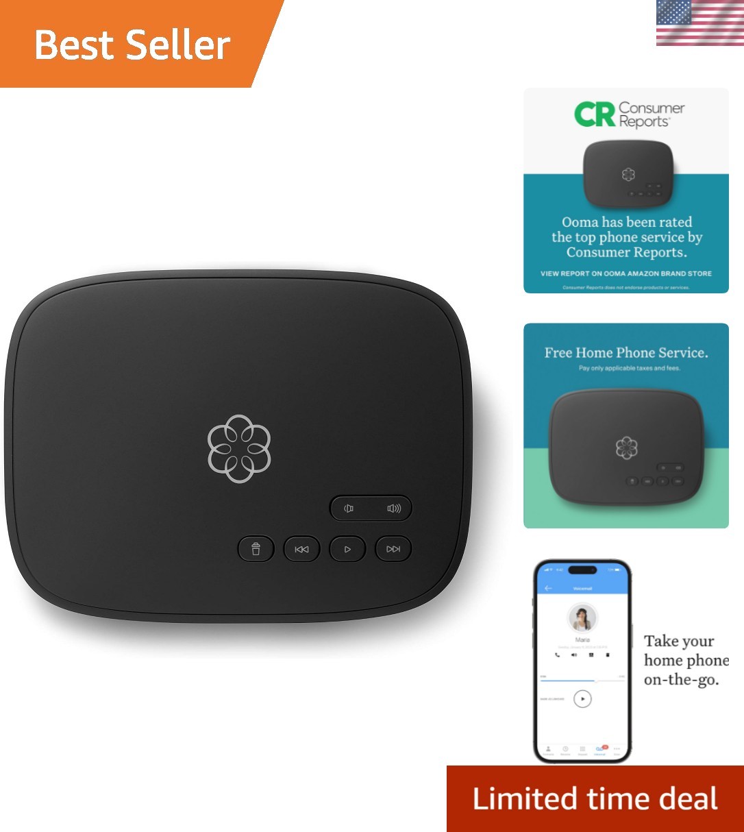 Crystal-Clear VoIP Phone Service with Pure Voice HD - Effortless Setup - Black