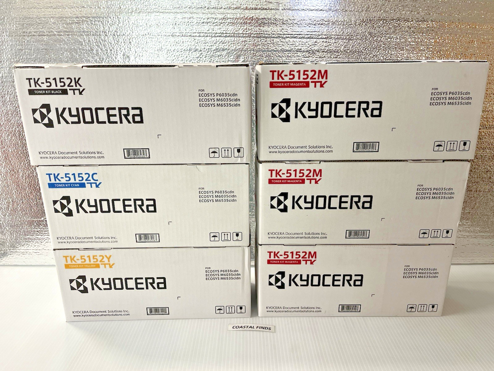 Kyocera TK-5152 Toner CMYK Set (6) OEM NEW Sealed TK-5152K TK-5152C ""52M ""52Y