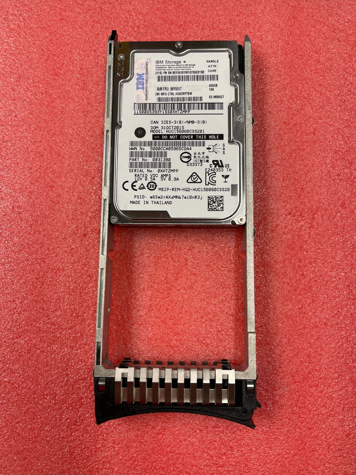 Lot of 10 98Y6017 98Y6018 HUC156060CSS201 IBM 600GB 15K SAS 6Gb 2.5" HDD 528byte