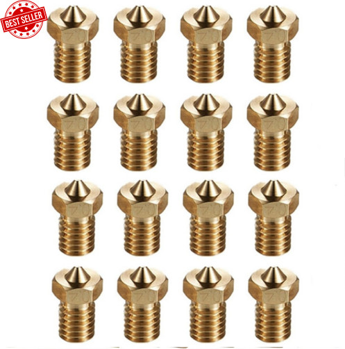 16 Pcs 0.4mm Brass Nozzles for E3D V5/V6 & ANYCUBIC I3 Mega 3D Printers