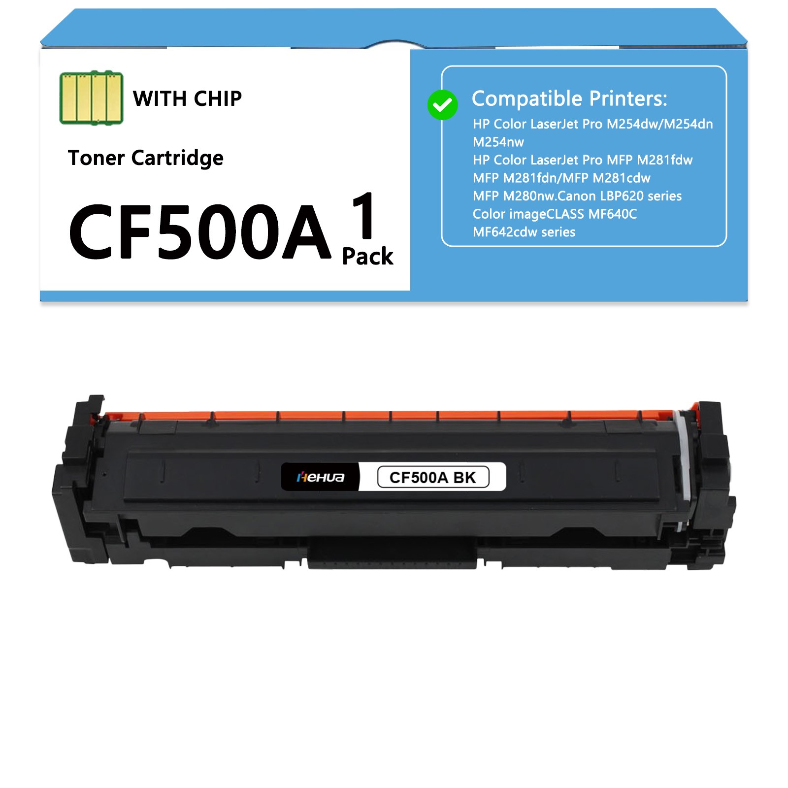 CF500A Toner 4 Pack(CF501A CF502A CF503A) for HP Color LaserJet Pro M254dw/dn/nw