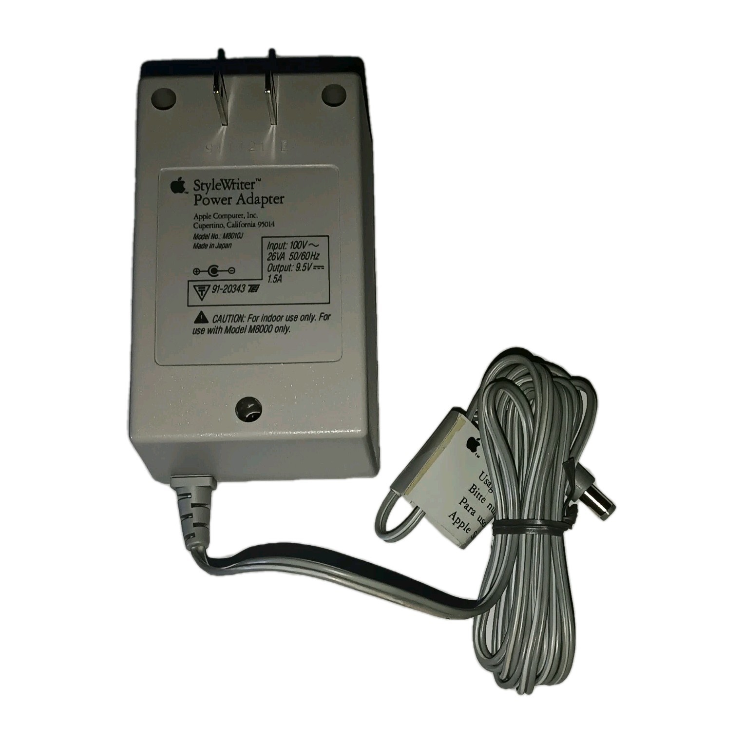 Genuine Apple M8000 StyleWriter Power Supply M8010J 25W NEW Japan 100V Old NOS Stock
