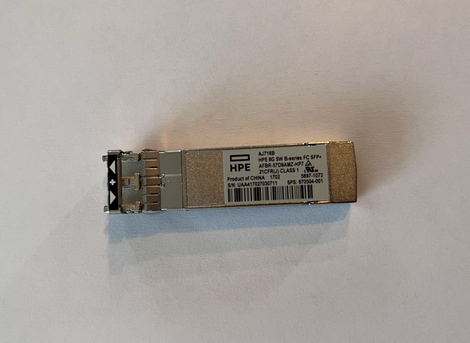 HPE AJ716B 8GB SW B-Series FC SFP+ AFBR 57D9AMZ HP7