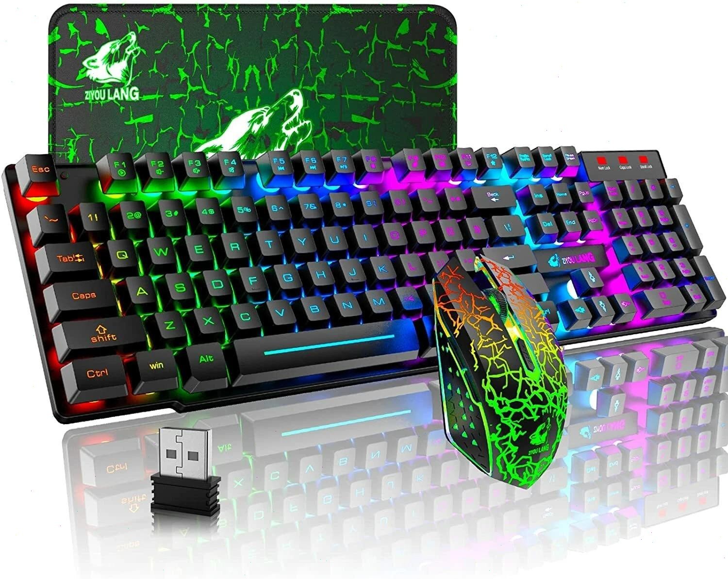 ZIYOULANG T3 Wireless RGB Gaming Keyboard Mouse Set & CY907 Headset Combo For PC