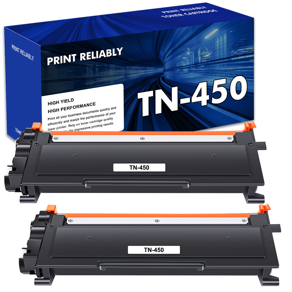 2PCS Compatible with Brother TN450 TN420 High Yield Black Toner MFC-7240 2270DW