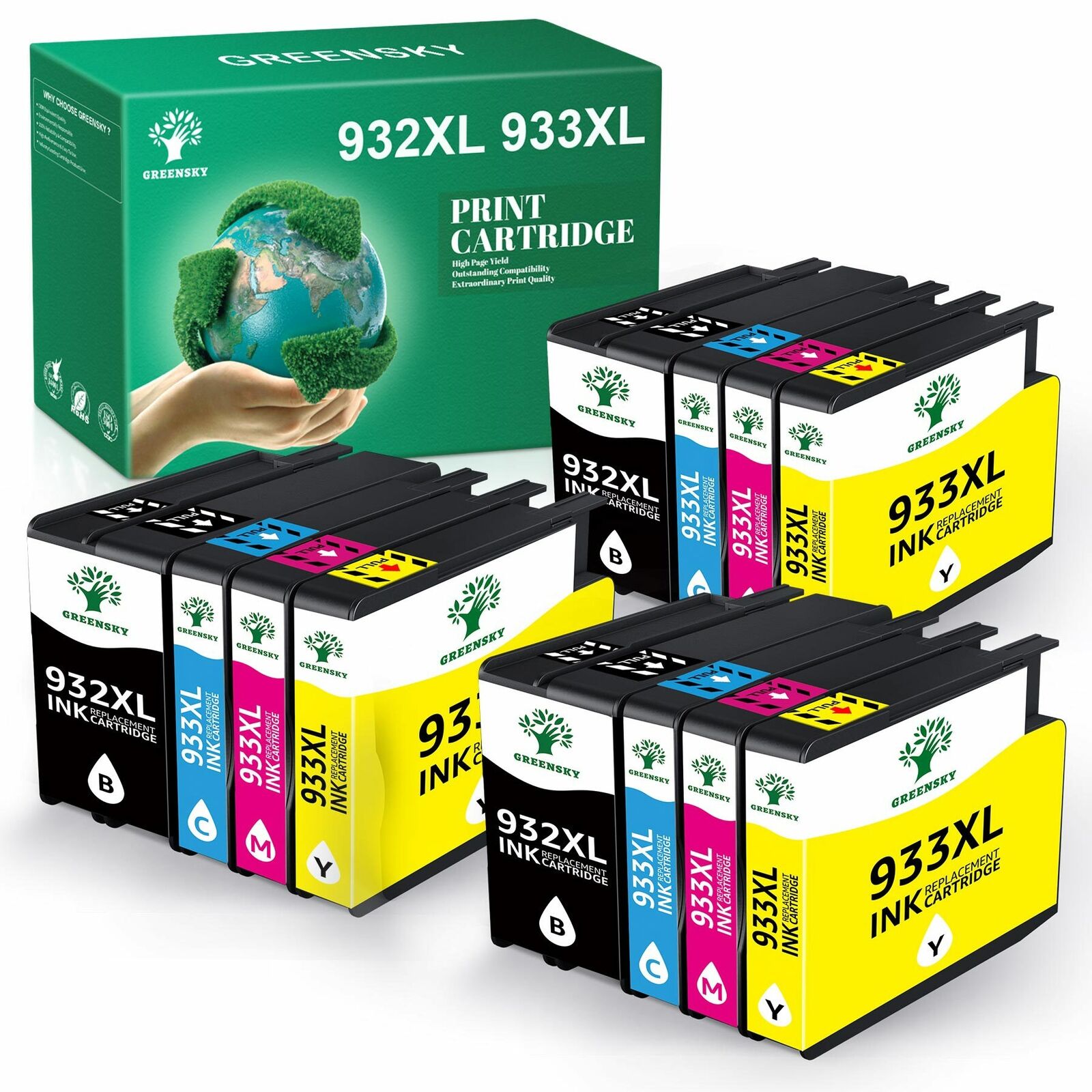 12Pack 932XL 933XL Ink Cartridges Set for HP OfficeJet 6700 6600 7100 7612 7610