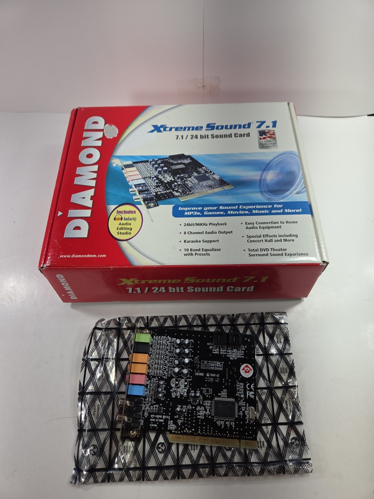 Diamond Xtreme Sound 7.1 24-Bit PCI Sound Card XS71 Open Box