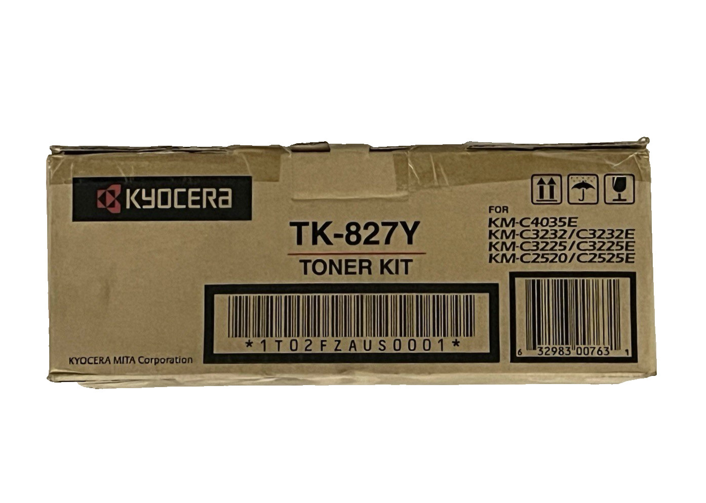 Original Kyocera TK-827Y Yellow Toner-Open/Worn Box