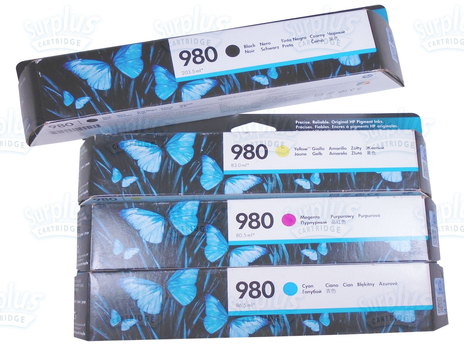 4pk Genuine HP 980 Black&Color Ink Cartridges X585 X555 X585dn X585f X585z