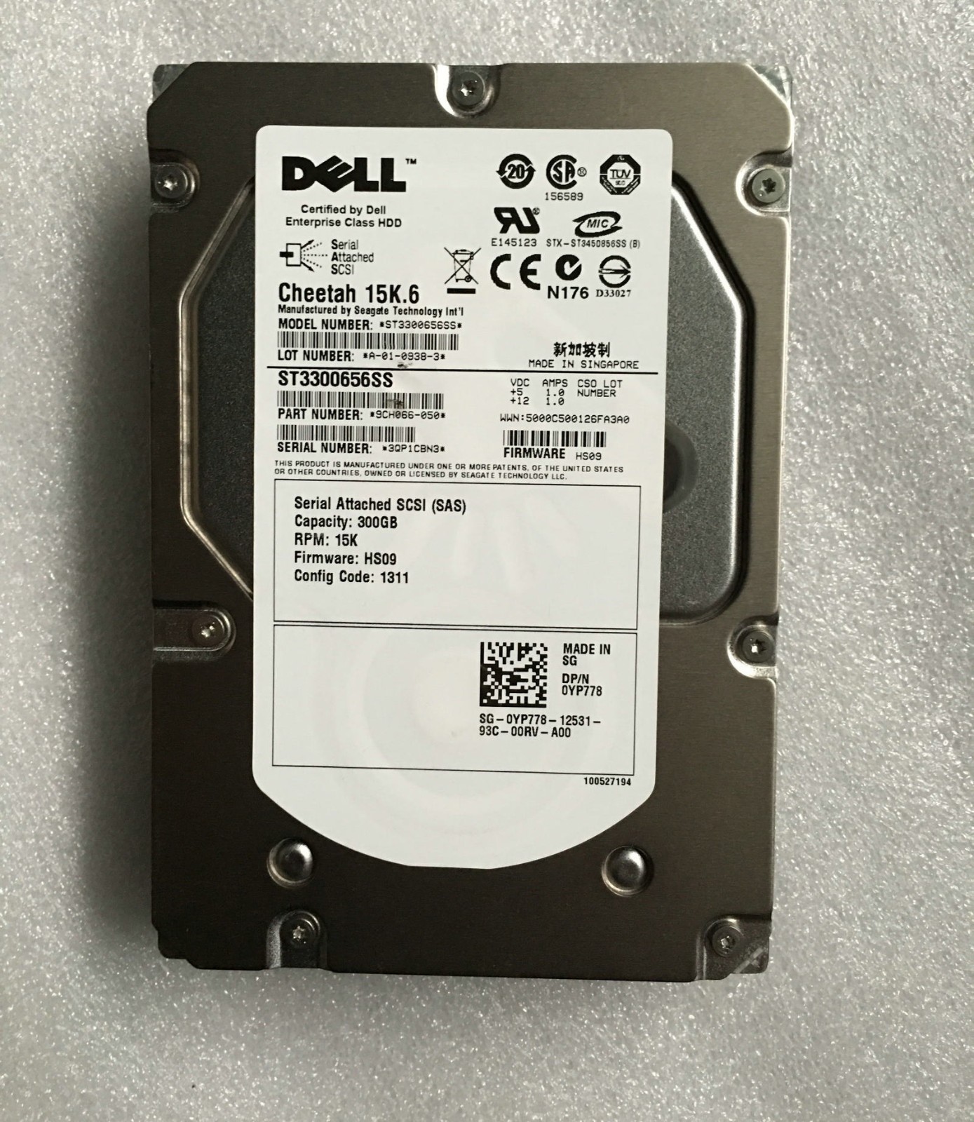 compatible DELL 0YP778 YP778 ST3300656SS 300GB 15K SAS 3.5" HARD DRIVE HDD