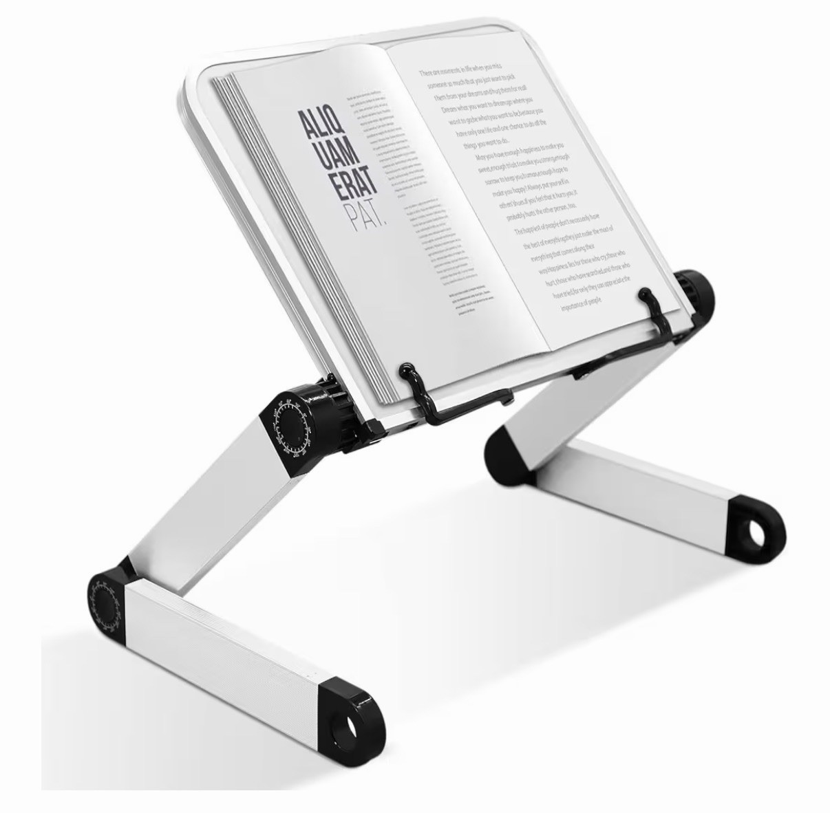Adjustable Foldable Aluminum Book/laptop Stand/Riser 360° Rotation Anti-Slip