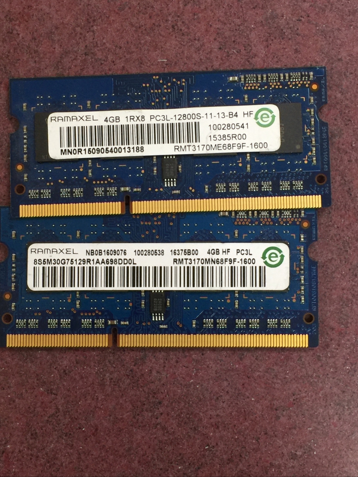 RAMAXEL 8GB (2x4GB) 1Rx8 PC3L-12800S DDR3 SODIMM Laptop Memory RAM