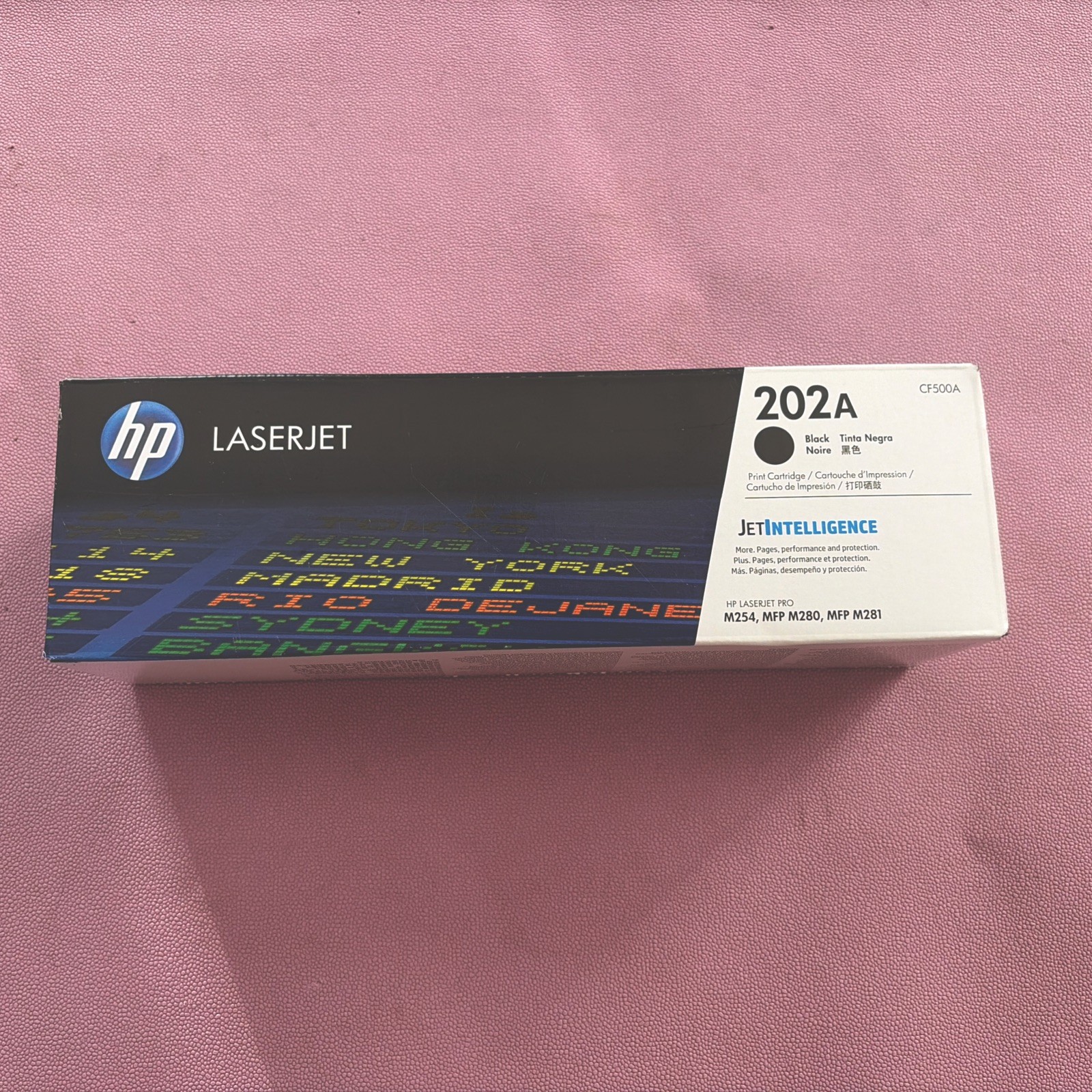 New HP 202A Black Original LaserJet Toner Cartridge, CF500A