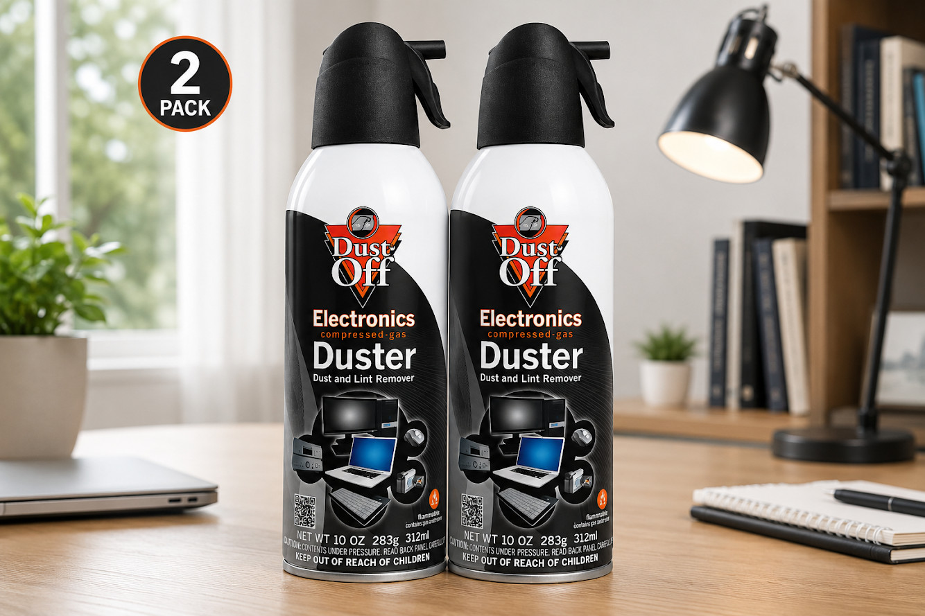 Dust-Off Electronics Compressed Air Duster 10 oz Cans – 2 Pack | 