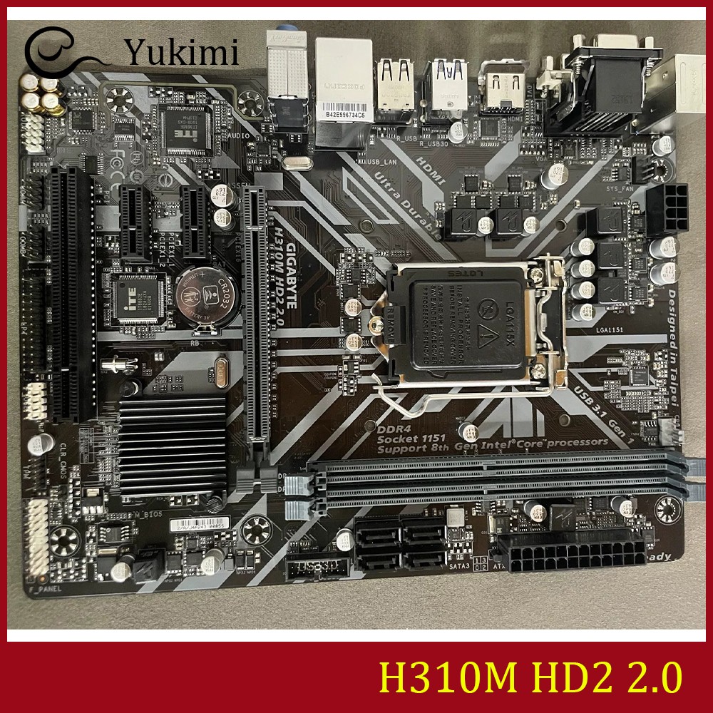 FOR GIGABYTE H310M HD2 2.0 DDR4*2 32GB HDMI VGA DVI-D Micro ATX Ｍotherboard Test