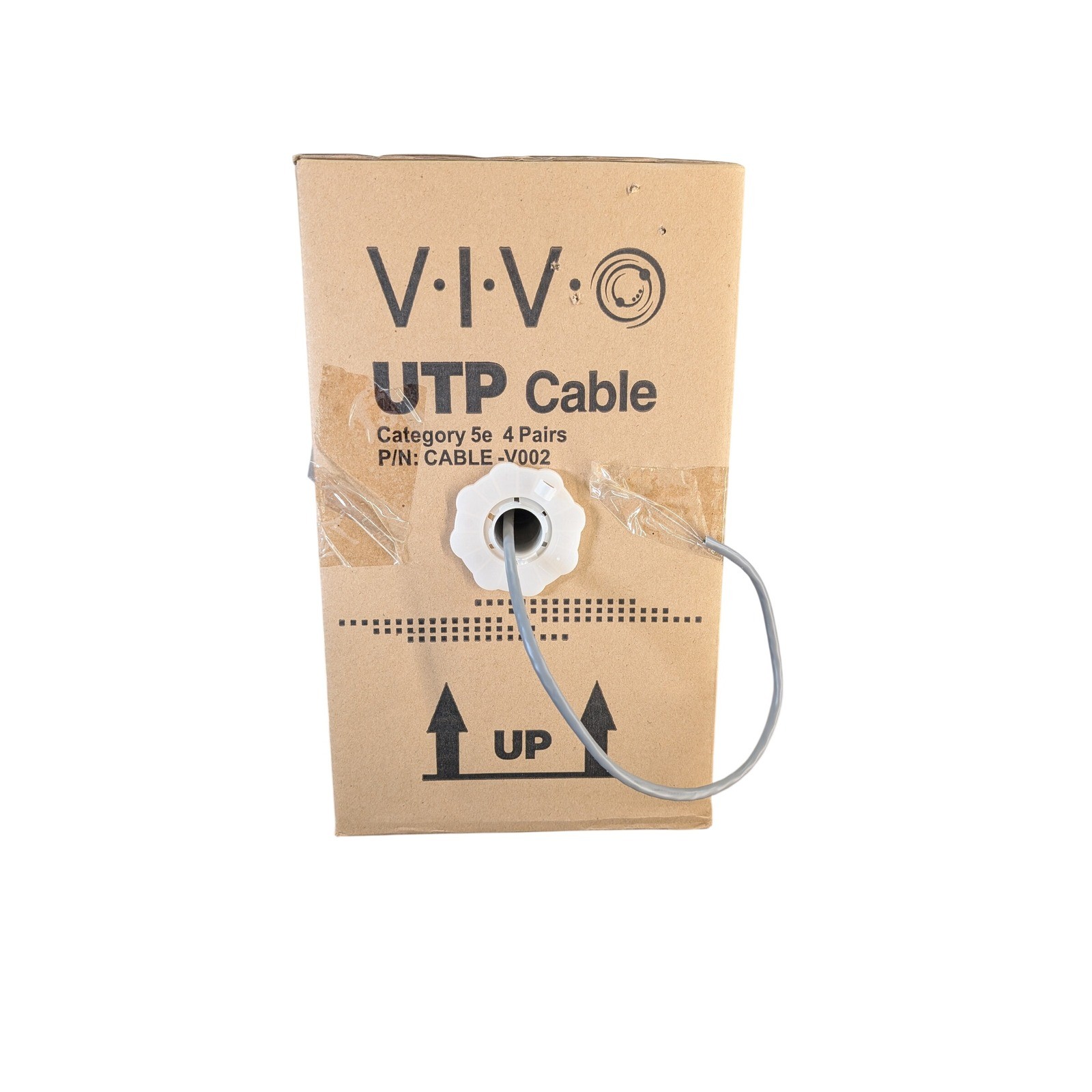 VIVO UTP Cable Category 5e 4 Pairs 24AWG Gray Ethernet Network Wire 400+ft Bulk