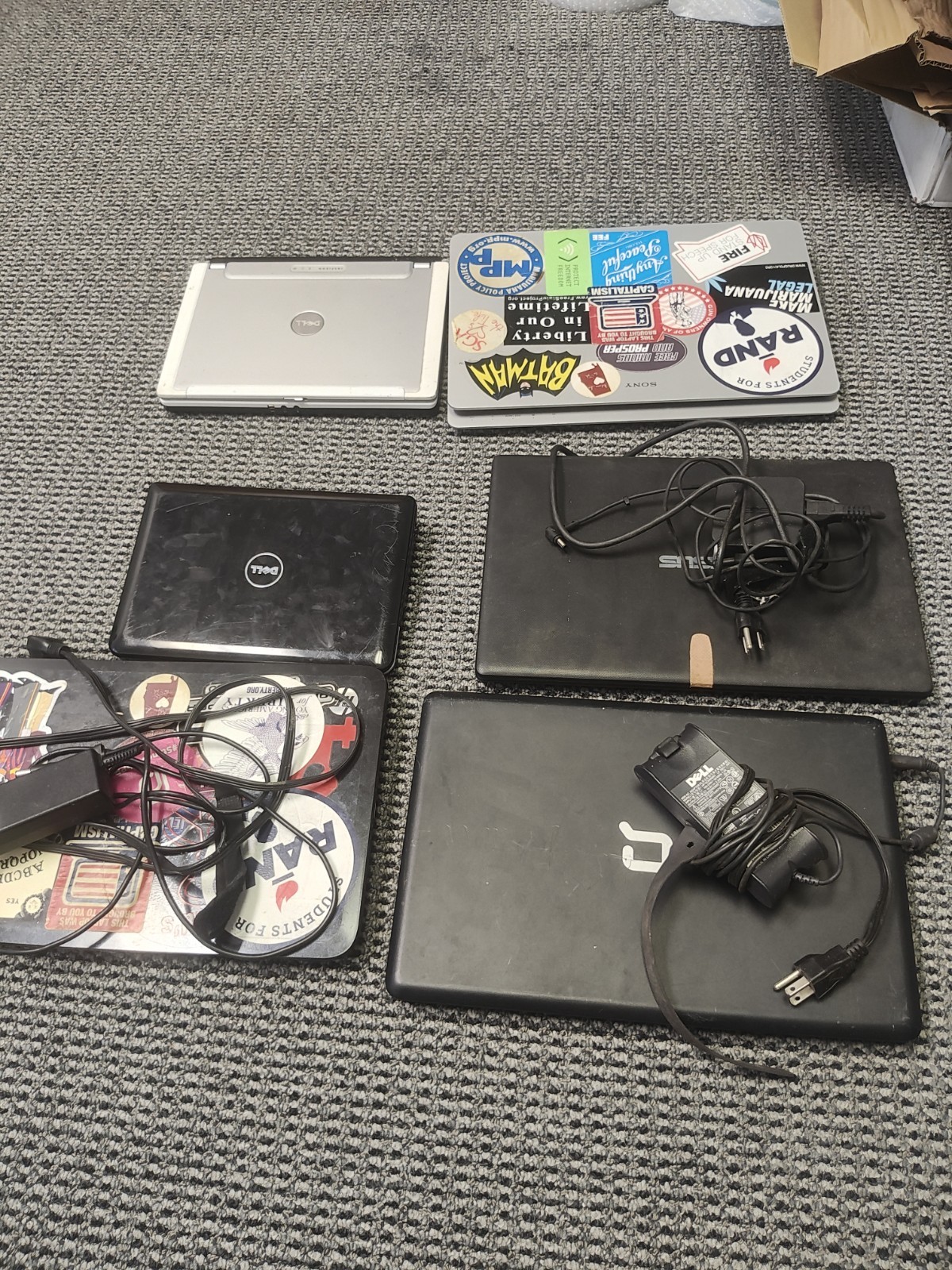 Mixed Lot of 6 laptops Dell,Acer,HP Pavilion, Compaq, Sony VAIO (NO HDDs)