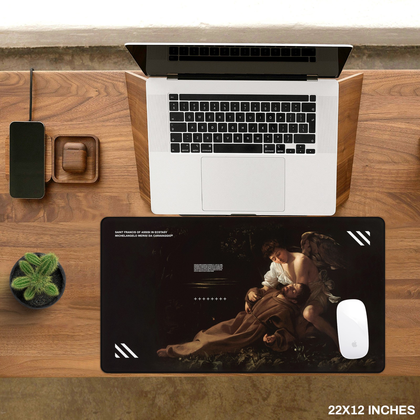 Classic Baroque Art Mousepad | Saint Francis in Ecstasy by Caravaggio Desk Mat