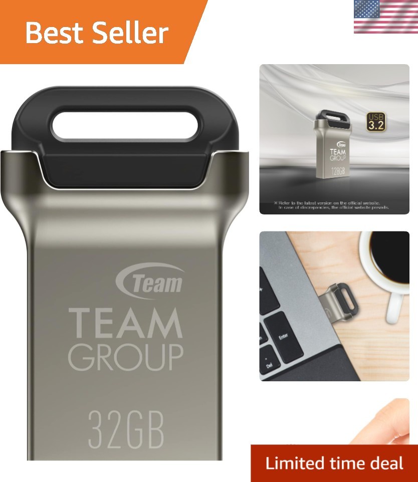 C162 32GB USB 3.2 Gen 1 USB 3.1/3.0 Mini Fits Metal Read 100MB/s Flash Thumb ...