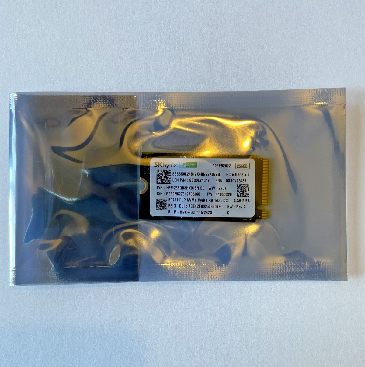 NEW SK Hynix 256GB SSD PCIe NVMe 2242 P/N HFM256GD3HX015N OEM
