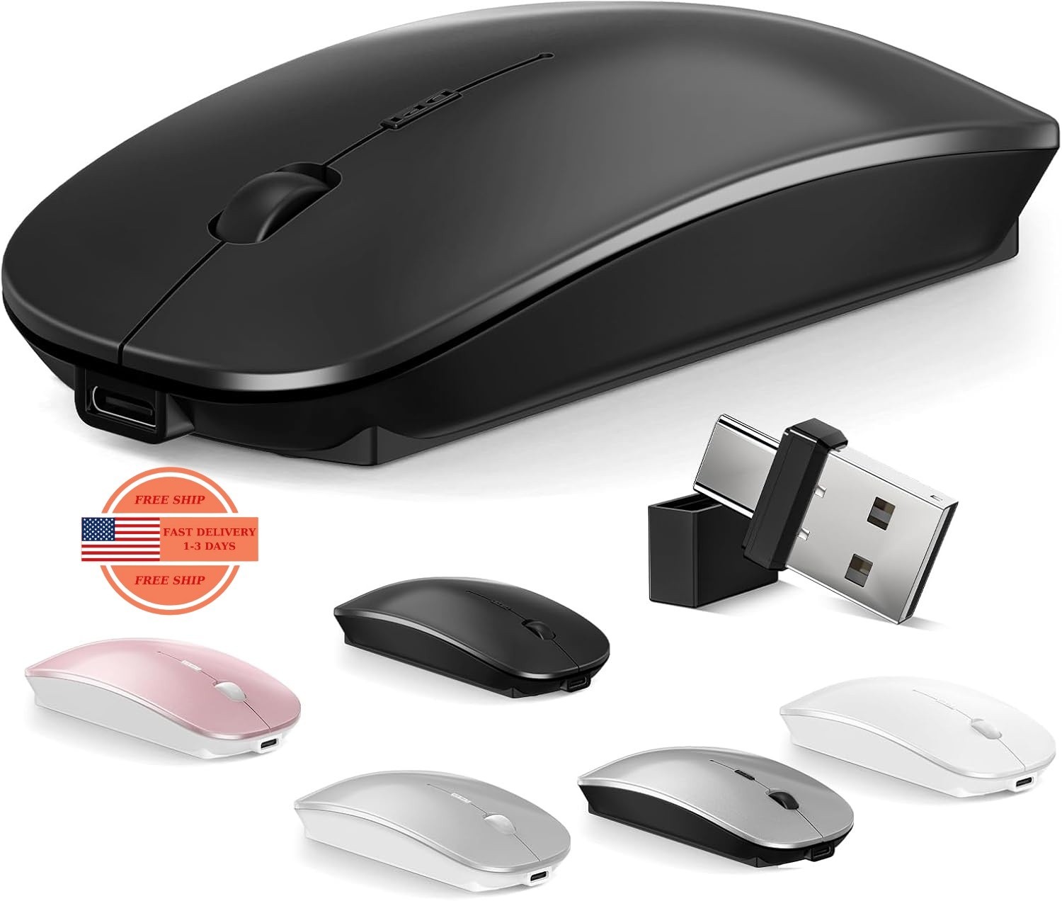 Ratón inalámbrico Bluetooth para MacBook, portátil, MacBook Air, Mac Pro, ratón
