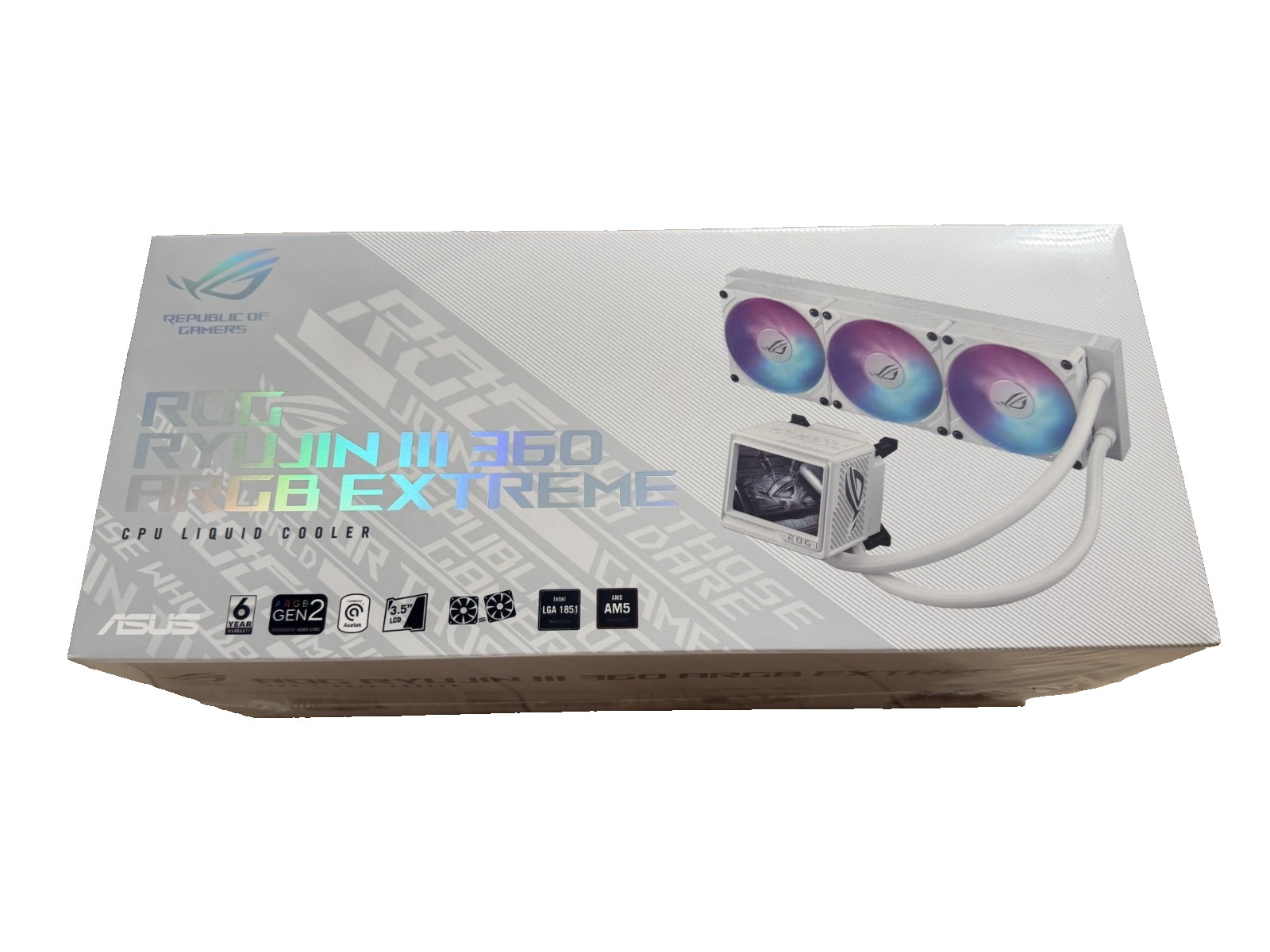 New Asus ROG RYUYJIN III 360 ARGB Extreme White AIO CPU Liquid Cooler with LCD