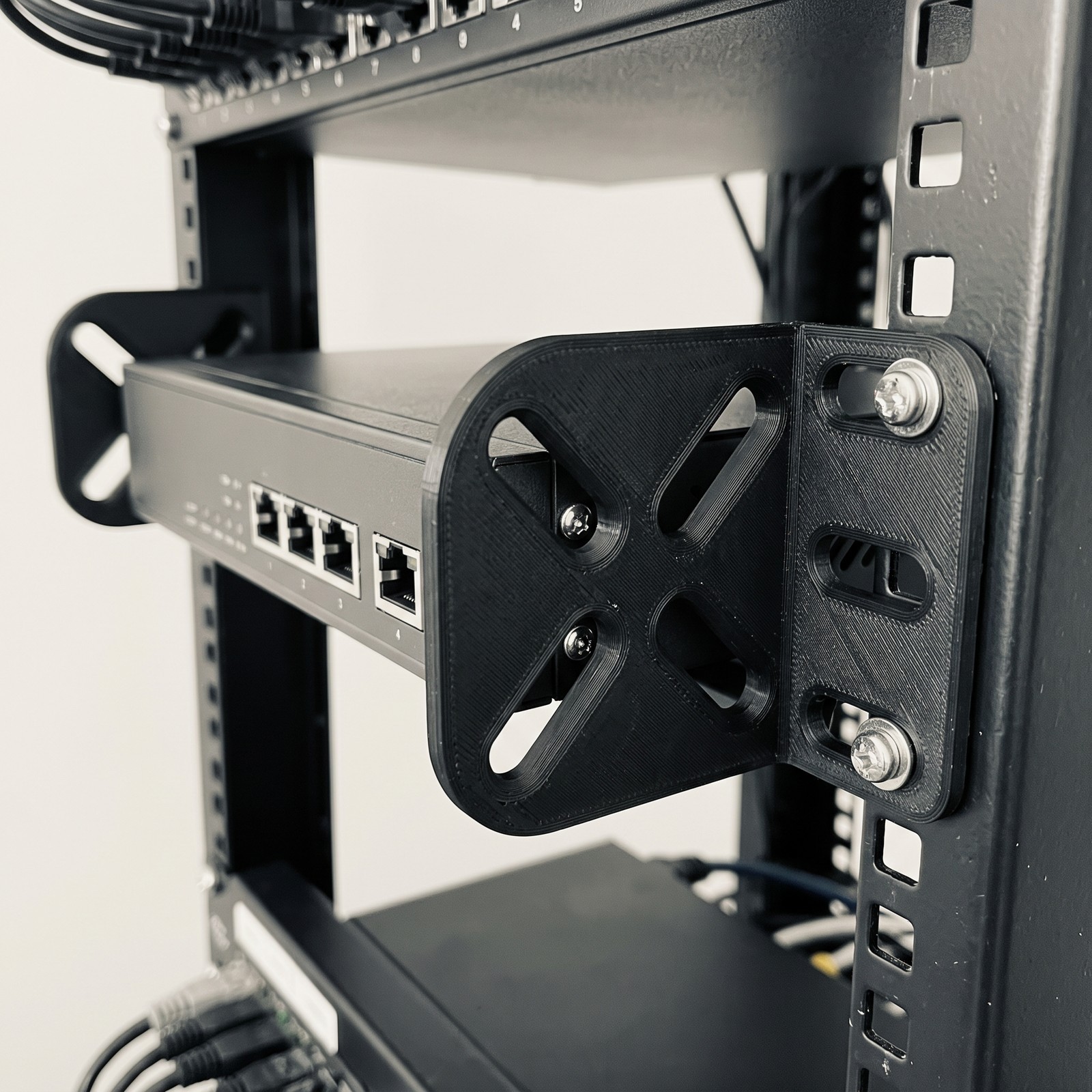 1U Rack Ears Pair Universal 19 inch Network Rack Mount Brackets for Switch