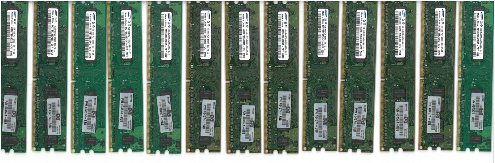 Lot of 13 HP 404574-888 Samsung 1GB DDR2 PC2-6400U 800MHz M378T2863EHS-CF7 RAM