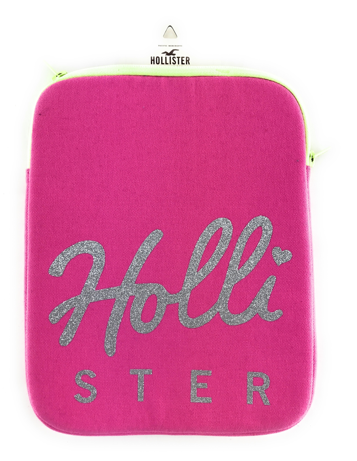 Hollister Tablet Case Zip Cover Glitter Bling Logo Padded iPad Pink Sleeve