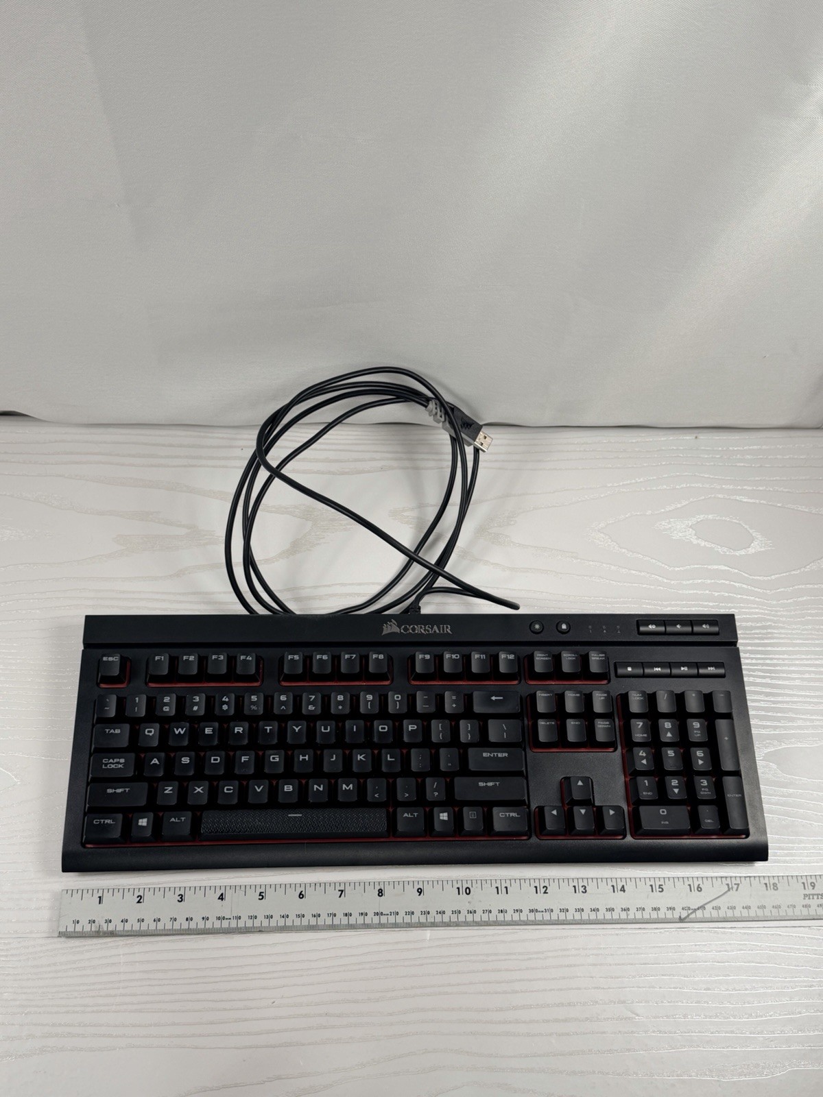 Corsair K68 Mechanical Gaming Keyboard Red LED Backlit USB CH-9102020-NA Tested
