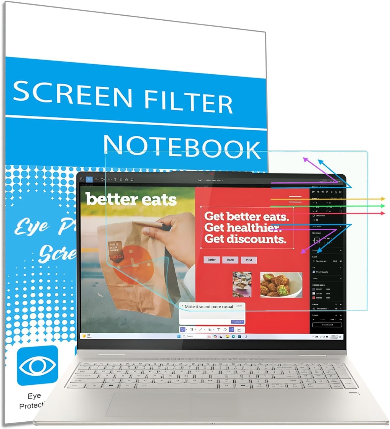 Screen Protector for Lenovo Yoga 7 16 Inch & Yoga 7i 2-in-1 Laptop, Blue Light F
