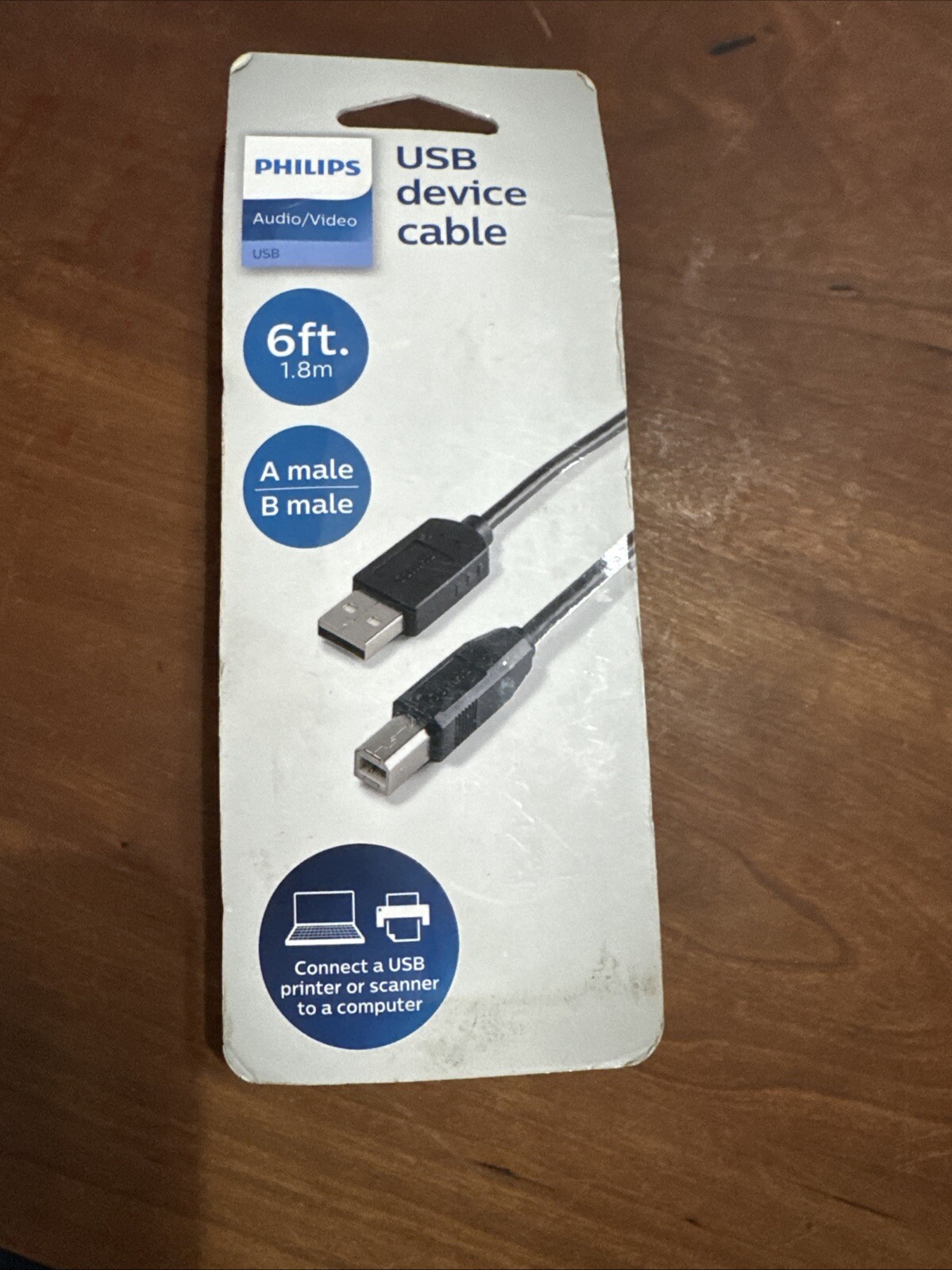 Philips 6ft USB 2.0 Device Printer/Computer Connection Cord ▪︎ New