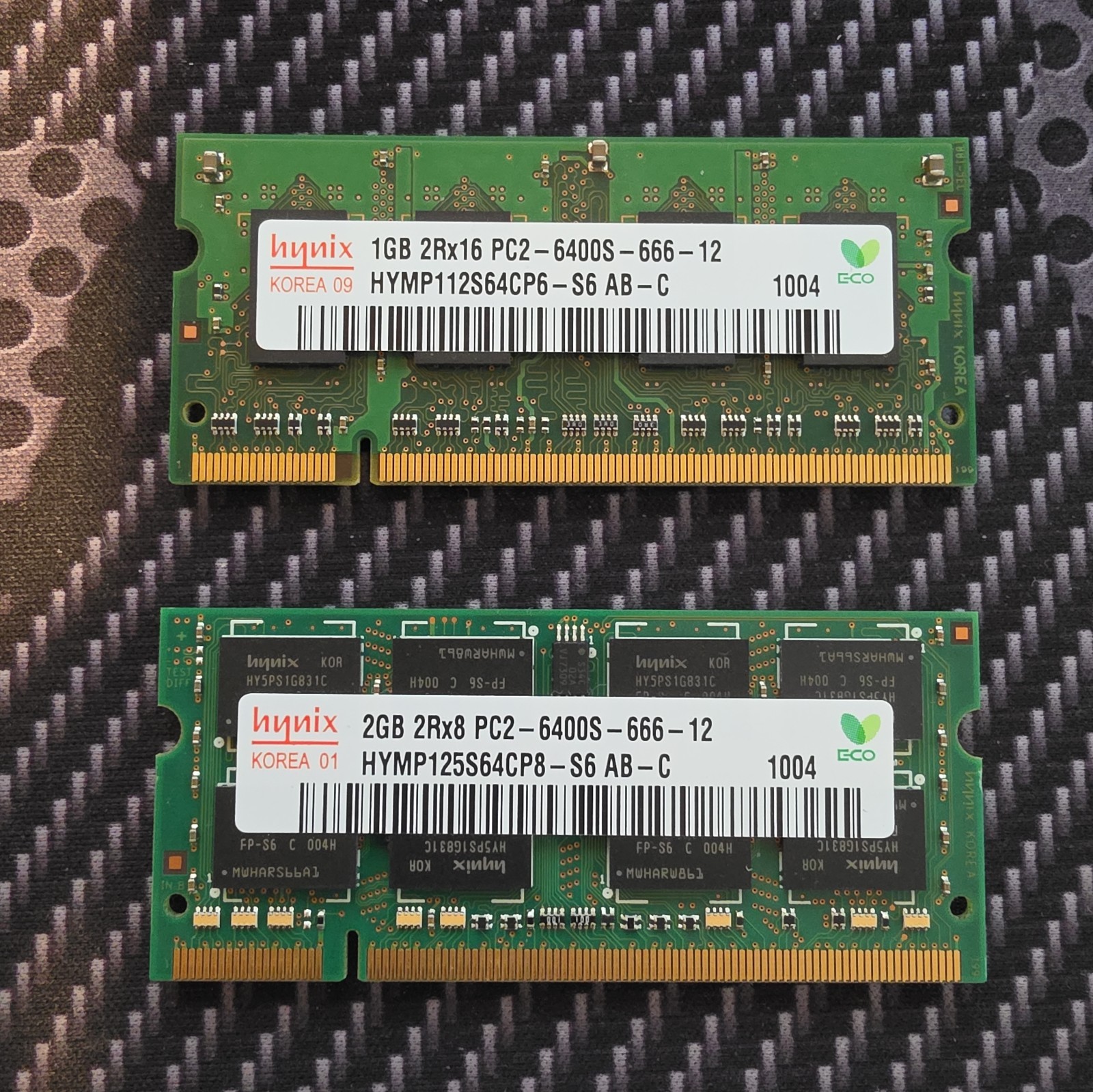 HYNIX 3GB (1x2GB +2x2GB) 2Rx8 PC2-6400S-666-12 and 2Rx16 PC2-6400S-666-12 Laptop