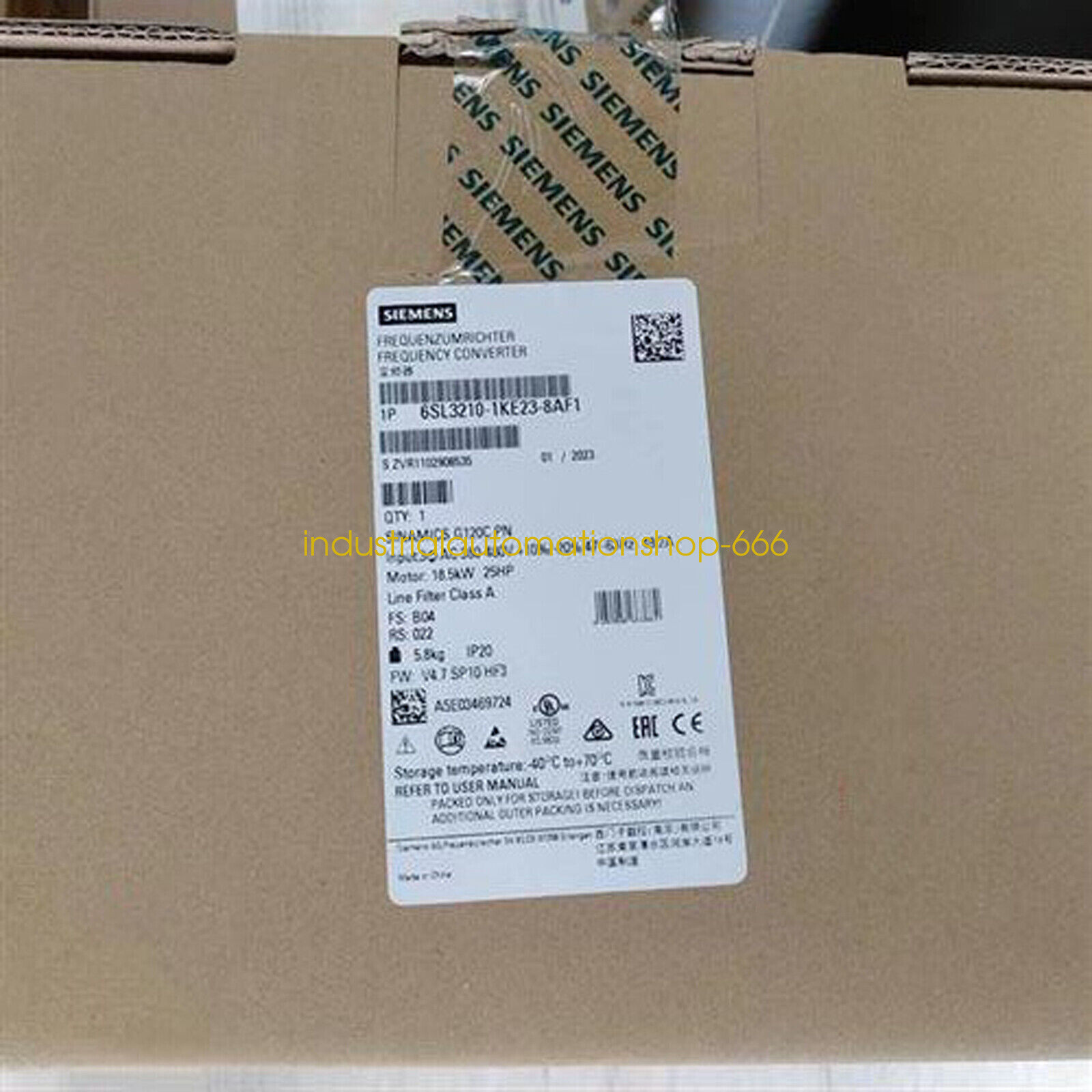 1PC NEW SIEMENS SINAMICS 6SL3210-1KE23-8AF1 18.5kW Via DHL or FedEX