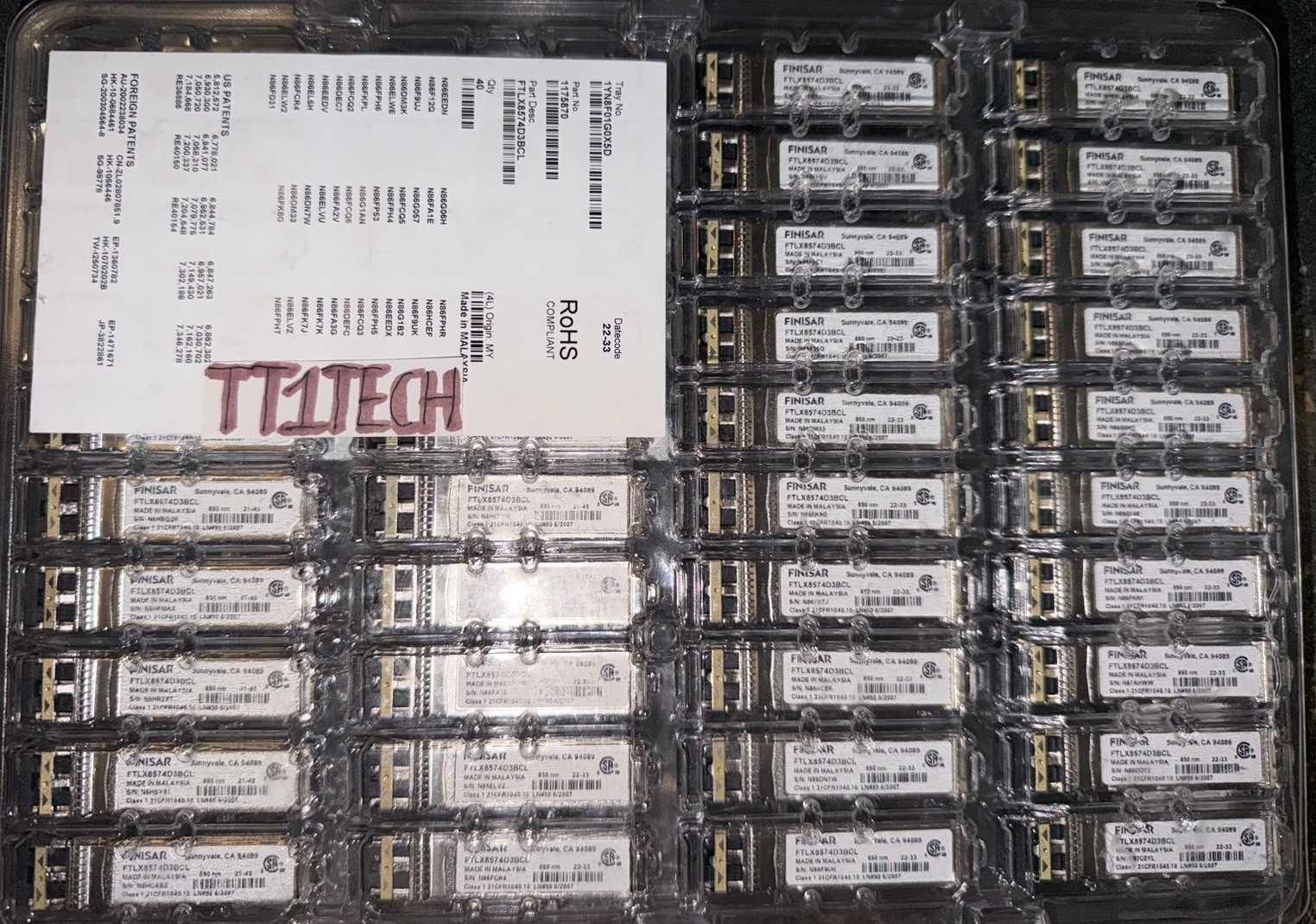 1 NEW FTLX8574D3BCL FINISAR 10GBase-SR 850nm Multimode SW 400m SFP+ Transceiver