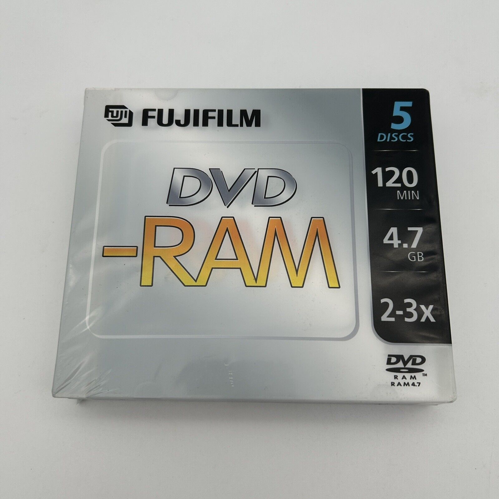Fujifilm 5 Pack DVD-RAM 120 Minute, 4.7 GB, Rewritable Disc for Data and Video