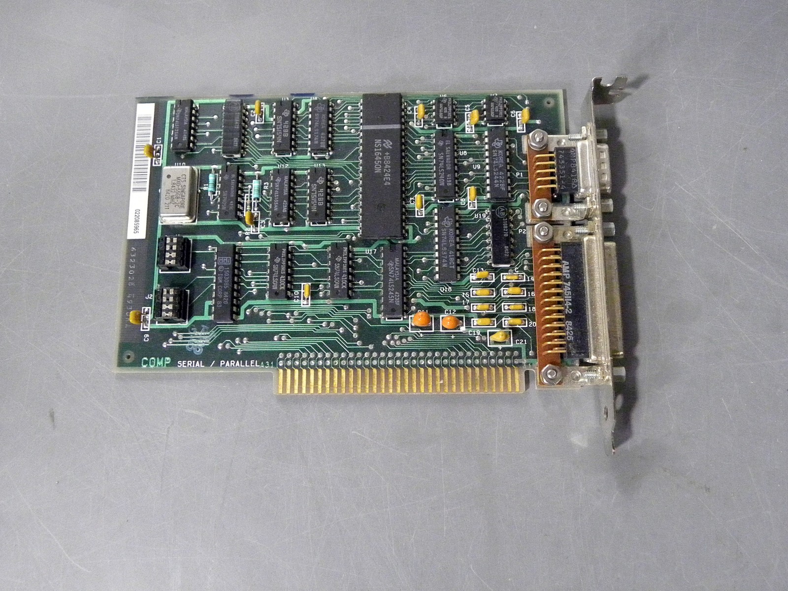IBM Serial Parallel RS232 Printer 8bit ISA Adapter Card 5150 5160 PC XT 6323028