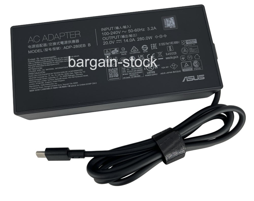 280W AC Adapter Charger For ASUS ROG Strix G16 G615 G615JH-DS54 Rectangle Conn