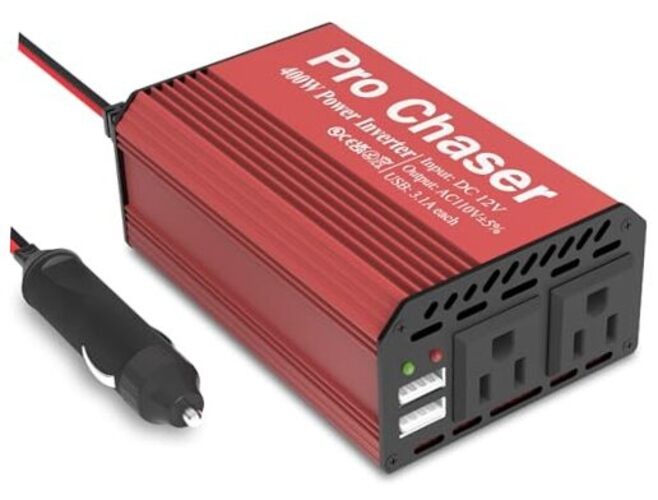 Pro Chaser 400W Power Inverters for Vehicles - DC 12v to AC 110v Car Inverter