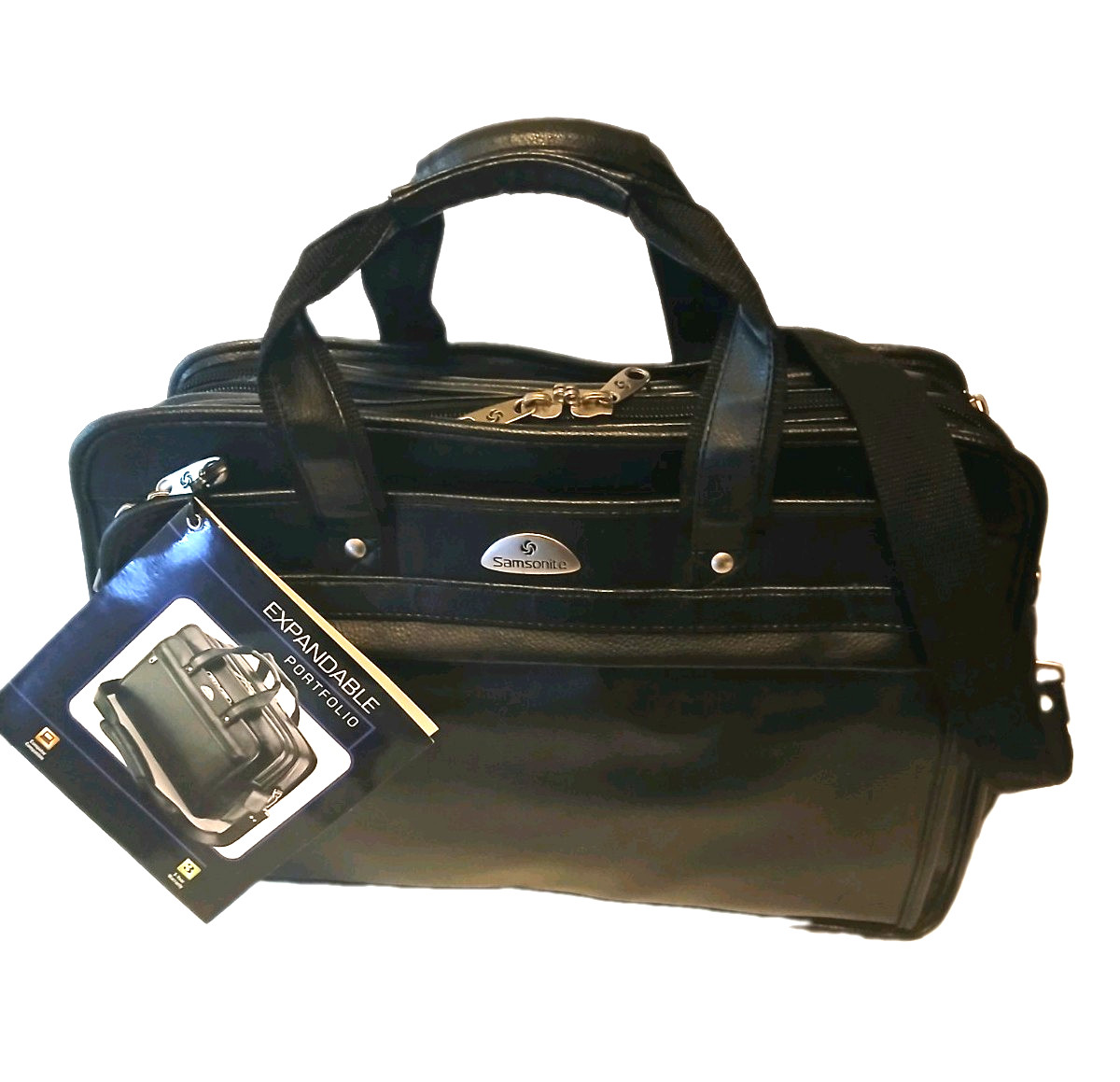 Samsonite Business Case Expandable Leather Portfolio 17" x 12" x 6.5-8" NEW