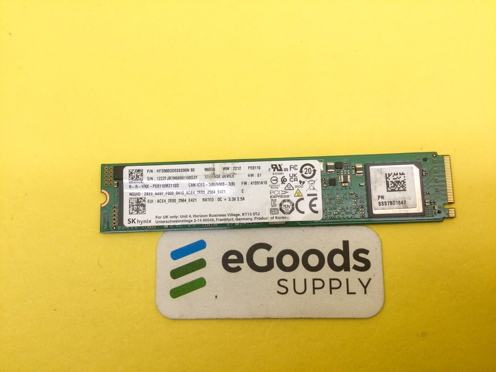 Hynix 960GB PCI Express 3.0 x4 NVMe M.2 22110 SSD HFS960GDE0X098N ***Grade B