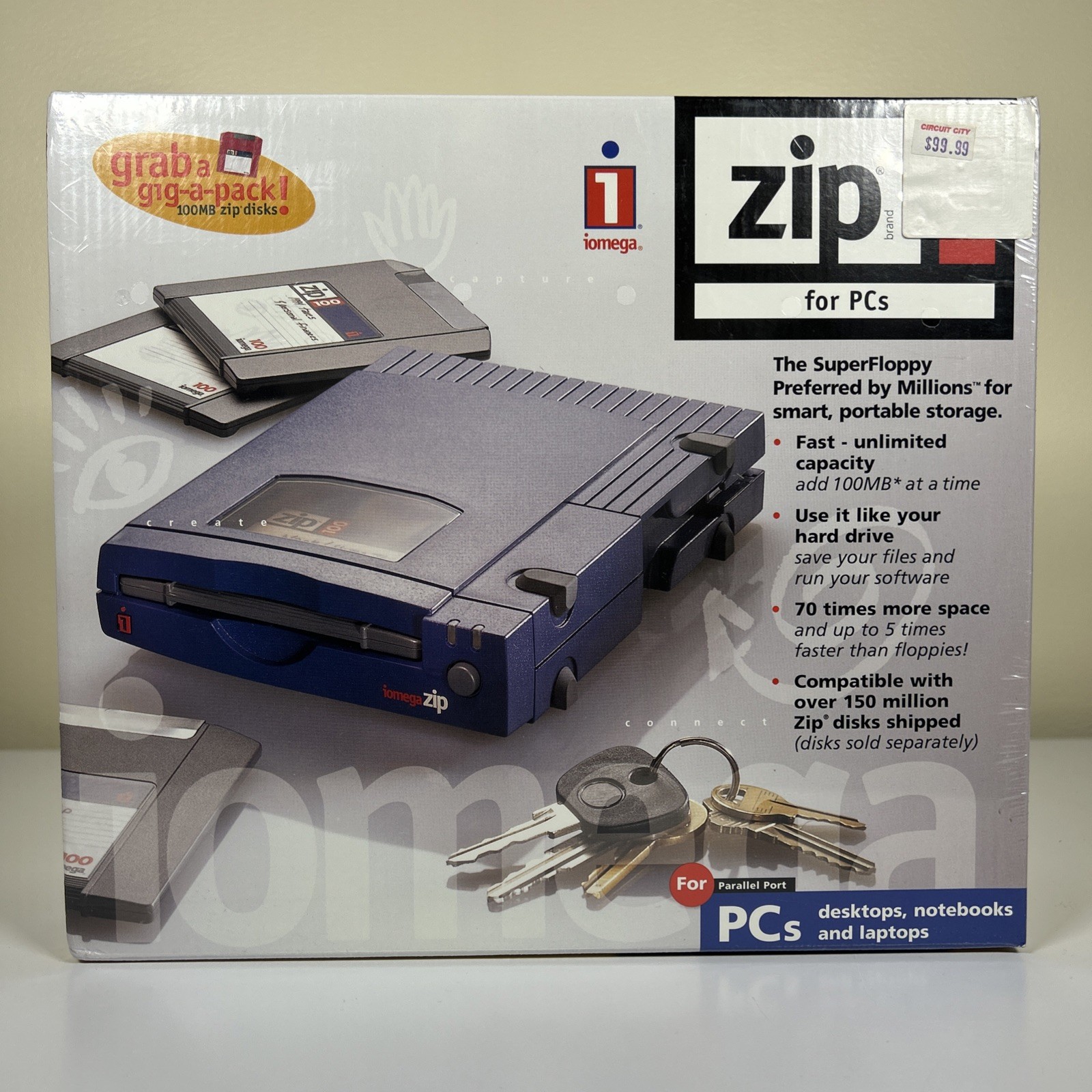 Iomega 10919 Zip 100 Drive (Parallel Port) New, Factory SealedPC Computer NOS