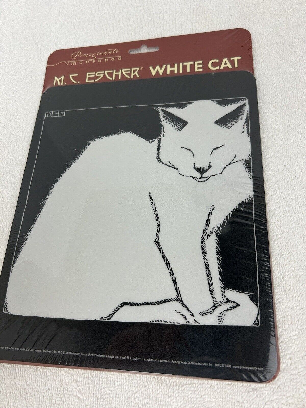 MC Escher White Cat Mousepad, Brand New In Plastic 