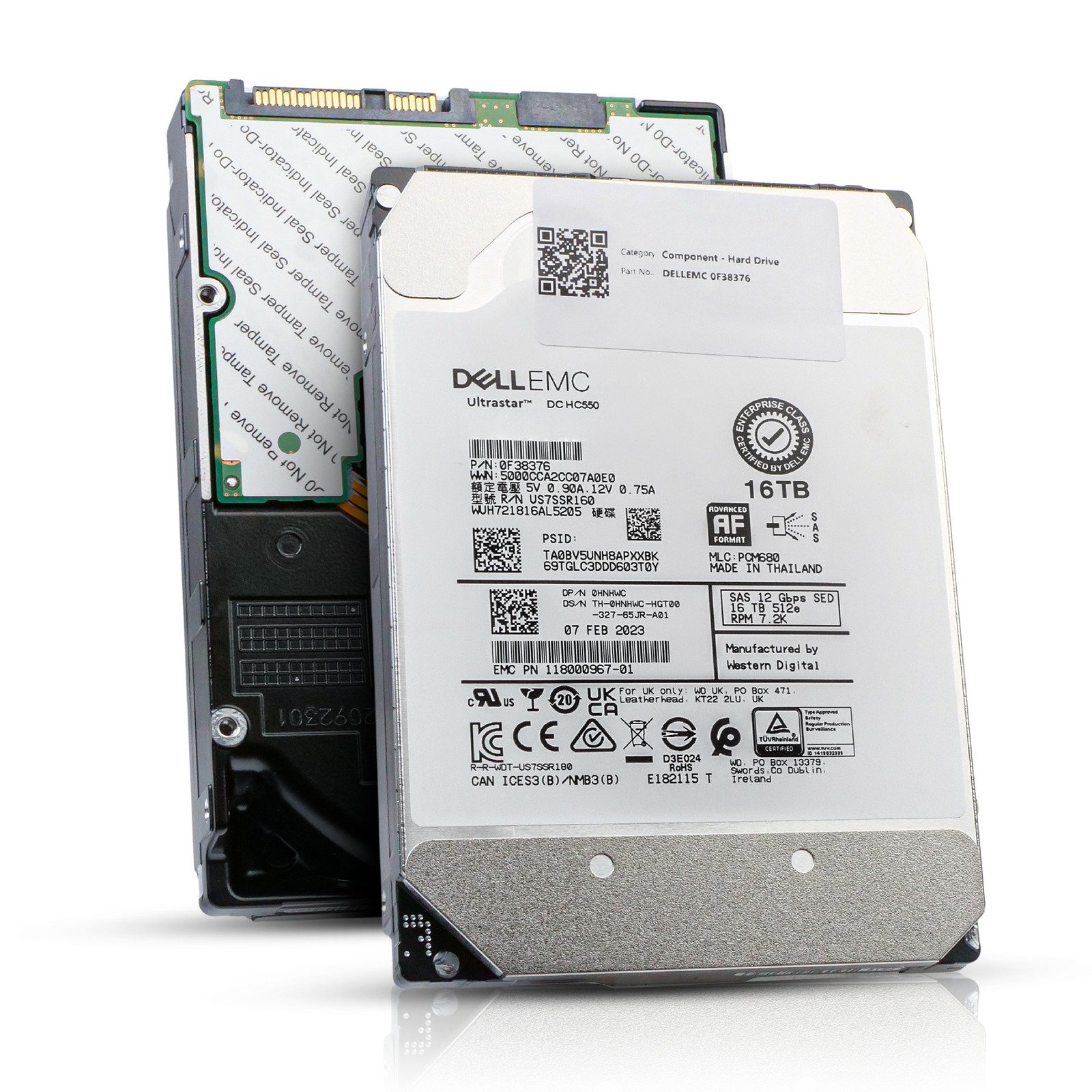 Dell/WD DC HC550 16TB WUH721816AL5205 0F38376 7.2K RPM SAS 12Gb/s 512e 3.5" HDD