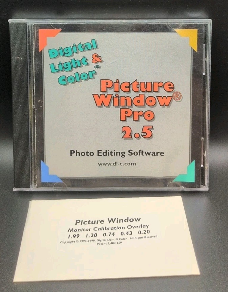 Digital Light In Color Picture Window Pro 2.5 Photo Editing Software PC CD ROM 