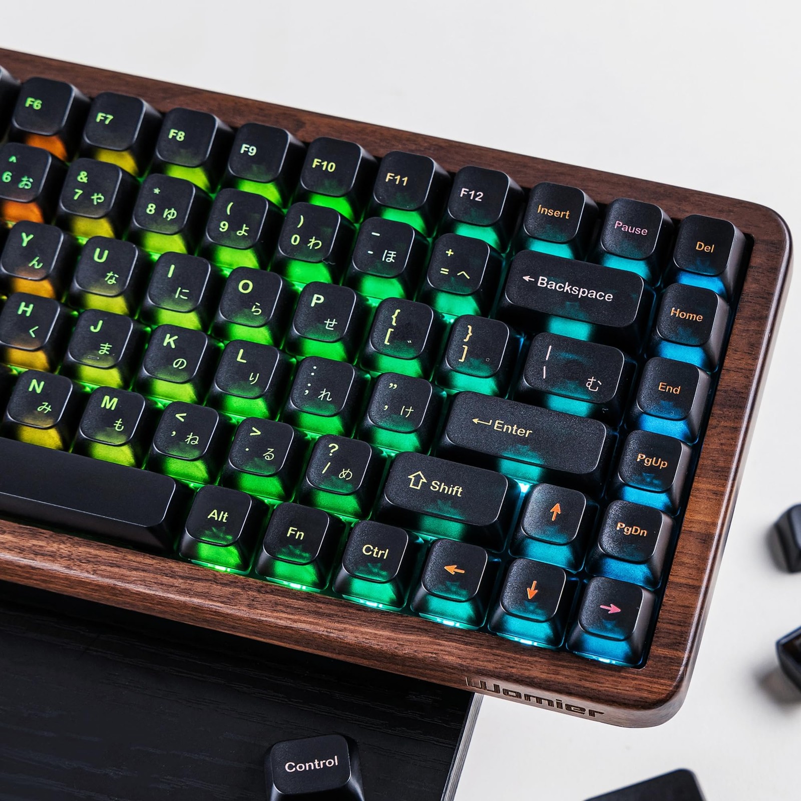 Frosted Jelly Clear Shine Through Keycaps Set MDA Profile Black 100% Keys