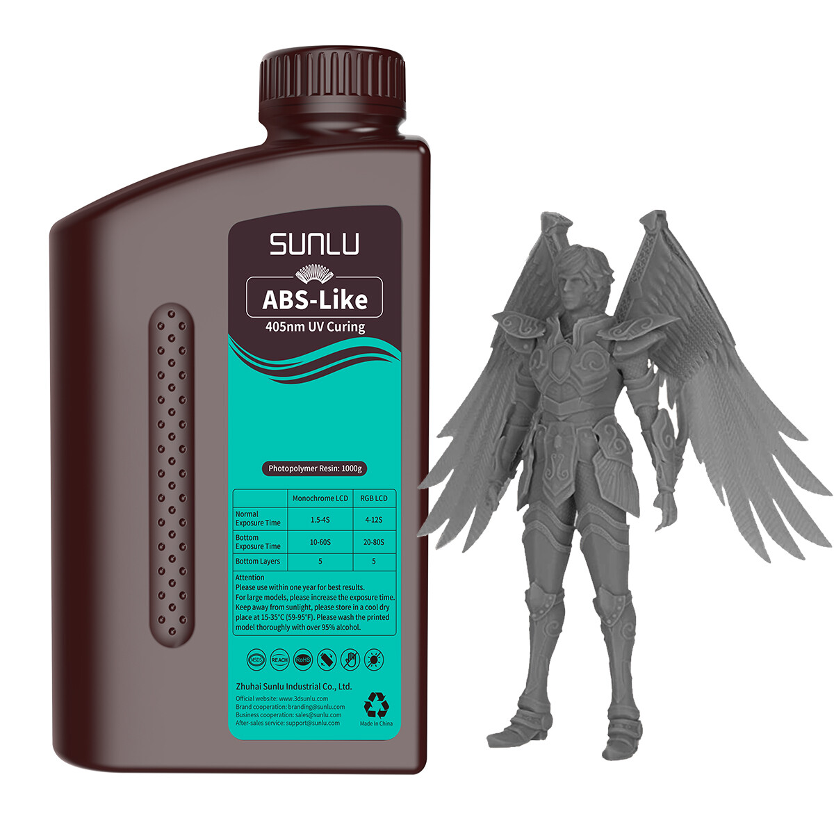 SUNLU ABS-like Resin 1000G,3D Printer Resin,For 4k/6k/8k LCD/DLP/SLA,Non-Brittle