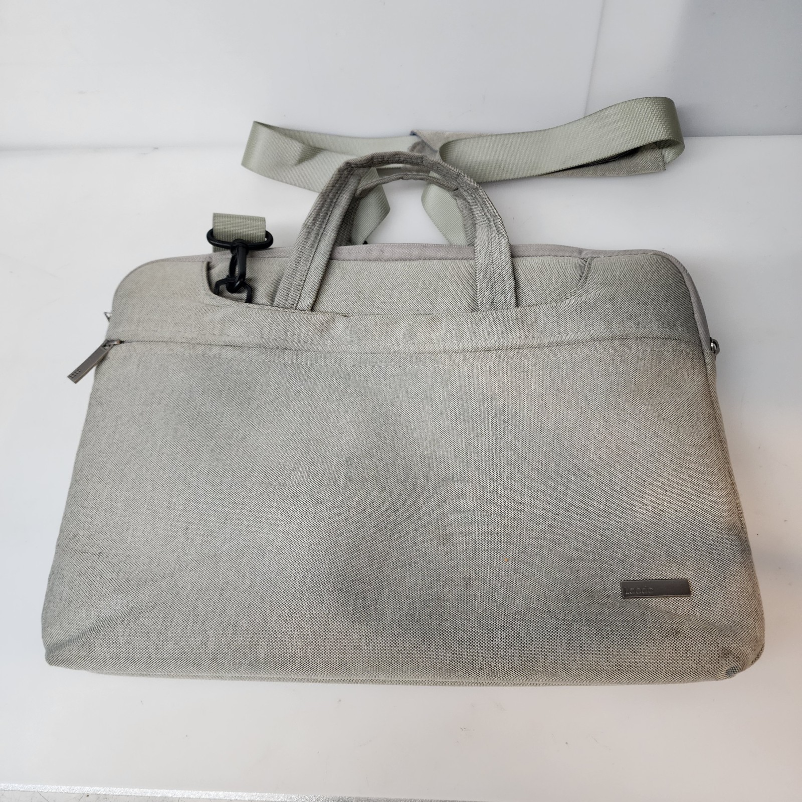 LACDO 13 x 10 Inch Laptop Sleeve Case Heather Grey Zipper Closure Shoulder Strap