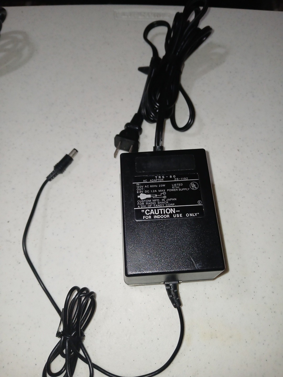 vintage Radio Shack TRS-80 AC adapter, model 26-1192,