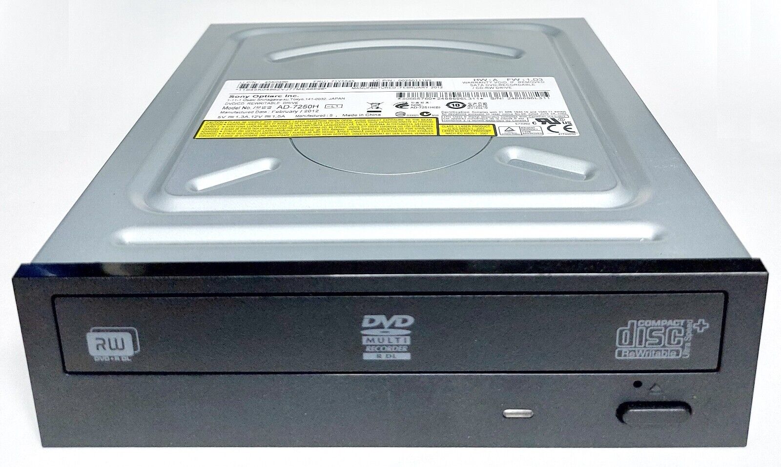 Sony Optiarc AD-7250H SATA DVD CDRW Optical Drive (Black)